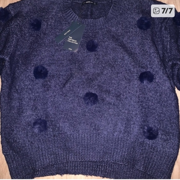 ⭐ Host Pick ⭐ NWOT Zara Alpaca 🦙 Blend Adorable 😍 Pom-pom Sweater Size 2X - Picture 2 of 12